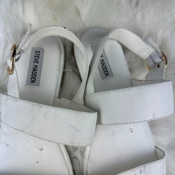 Steve Madden Ethos Sandals in White Leather - Picture 3 of 6